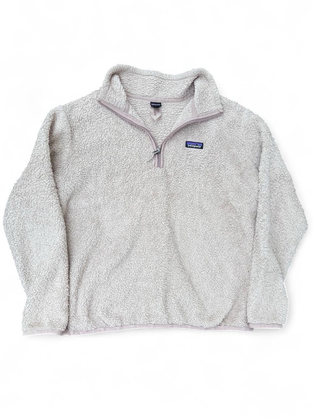 Patagonia Women’s Los Gatos 1/4-Zip Fleece – Off-White/Taupe, XL